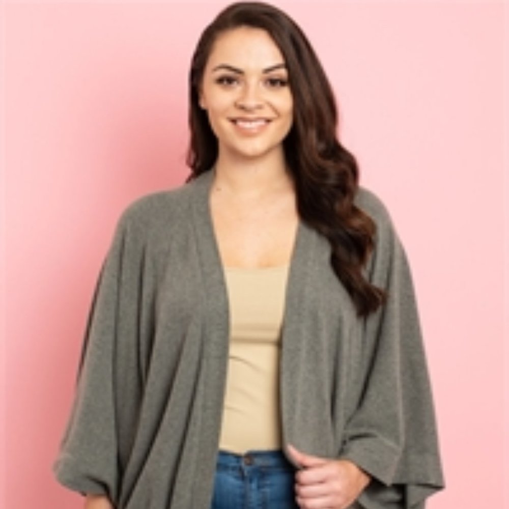 Olive Kimono Style Cardigan Sweater (New)